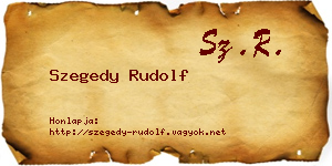 Szegedy Rudolf névjegykártya