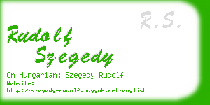 rudolf szegedy business card
